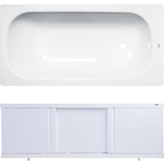 Ванна стальная ВИЗ Donna Vanna 160x70 с экраном Emmy Элис и ножками, белая орхидея