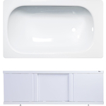 Ванна стальная ВИЗ Reimar 120х70 с экраном Emmy Элис и ножками, белая орхидея