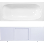 Ванна стальная ВИЗ Reimar 150x70 с экраном Emmy Элис и ножками, белая орхидея