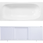 Ванна стальная ВИЗ Reimar 160x70 с экраном Emmy Элис и ножками, белая орхидея