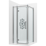 Душевой уголок Ambassador Royal 100х100 левый, прозрачный с рисунком, хром (18015107-L)