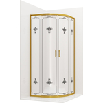 Душевой уголок Ambassador Royal 100х100 белый крашенный с рисунком, золото (18015305)