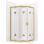 Душевой уголок Ambassador Royal 120х80 прозрачный с рисунком, золото (18015301)