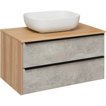Тумба под раковину Runo Мальта 85х46 серый дуб (00-00001100)