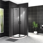 Душевой уголок BelBagno Uno-195 R-2 100х100 прозрачный, черный (UNO-195-R-2-100-C-NERO)