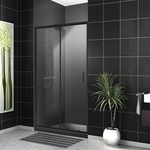 Душевая дверь BelBagno Uno-195 BF-1 110х195 прозрачная, черная (UNO-195-BF-1-110-C-NERO)