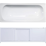 Ванна стальная ВИЗ Antika 150x70 с экраном Emmy Бриз и ножками, белая орхидея