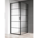 Душевой уголок AQUAme 90х90 прозрачный, матовый черный (AQM5215-LH-9)