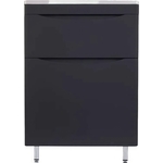 Тумба с раковиной Style line Бергамо мини 60х35 Люкс Plus напольная, черная (СС-00002308 + 2000949236377)