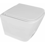 Унитаз подвесной безободковый Emmy с сиденьем микролифт, белый (EY-7008)