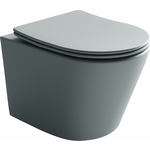 Унитаз подвесной безободковый Ceramicanova Balearica Rimless с сиденьем микролифт, антрацит матовый (CN6000MH)
