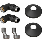 Подключение угловое Point гайка / штуцер 3/4" х 1/2" со сгоном, черный (PN93412B)