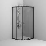 Душевой уголок Am.Pm X-Joy Twin Slide 90x90 прозрачный, матовый черный (W88G-205-090BT64)