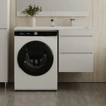 Тумба с раковиной Style line Даллас Люкс 48 (110R) подвесная, под стиральную машину, белая (СС-00000704 + 2000949237466)