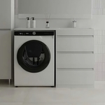 Тумба с раковиной Style line Даллас Люкс 58 (120R) три ящика, под стиральную машину, белая (СС-00002272 + 2000949237428)