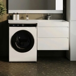 Тумба с раковиной Style line Даллас Люкс 68 (130R) подвесная, под стиральную машину, белая (СС-00000600 + 2000949237473)