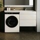 Тумба с раковиной Style line Даллас Люкс 68 (130R) подвесная, под стиральную машину, белая (СС-00000600 + 2000949237473)