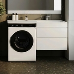 Тумба с раковиной Style line Даллас Люкс 68 (130R) подвесная, под стиральную машину, белая эмаль (СС-00002352 + 2000949237473)