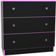 Комод МДК Black 3 ящика розовый (BL - КМ1Р)