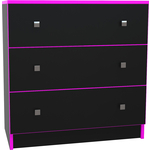 Комод МДК Black 3 ящика фуксия (BL - КМ1Ф)
