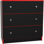 Комод МДК Black 3 ящика красный (BL - КМ1К)