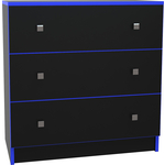 Комод МДК Black 3 ящика синий (BL - КМ1С)