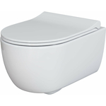 Унитаз подвесной безободковый Ambassador Abner с тонким сиденьем-микролифт, глянцевый белый (103T20001R, 102T20001S)