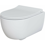 Унитаз подвесной безободковый Ambassador Abner с тонким сиденьем-микролифт, матовый белый (103T20101R, 102T20101S)