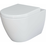 Унитаз подвесной безободковый Ambassador Queen с толстым сиденьем-микролифт, глянцевый белый (113T20001R, 112T20001)