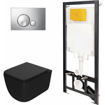 Комплект унитаза Point Меркурий с инсталляцией OLI, клавишей Globe хром, сиденье микролифт (886914GBOO+PN41831BM)