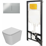 Комплект унитаза Point Ника с инсталляцией OLI, клавишей Slim хром, сиденье микролифт (886914SIOO+PN41081)