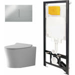 Комплект унитаза Point Вега с инсталляцией OLI, клавишей Slim хром, сиденье микролифт (886914SIOO+PN41711)