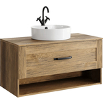 Тумба с раковиной Aqwella Craft 100 дуб балтийский (CRF0110DB, WB.CT/Best/43-C.Shelf/WHT.G/S1)