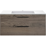 Тумба с раковиной Vincea Chiara 2D 100х47 R.Oak, раковина белая (VMC-2C2100RO, VCB-13100W)