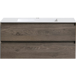 Тумба с раковиной Vincea Luka 100х47 R.Oak, раковина белая (VMC-2L100RO, VCB-13100W)