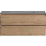 Тумба с раковиной Vincea Luka 100х47 N.Oak, раковина серая (VMC-2L100NO, VCB-13100G)