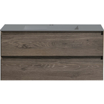 Тумба с раковиной Vincea Luka 100х47 R.Oak, раковина серая (VMC-2L100RO, VCB-13100G)