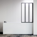 Шторка для ванны Veconi Palau 120x150 прозрачная, черная (PL73BR-120-01-19C4)
