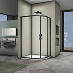 Душевой уголок Veconi Rovigo RV-08B 100x90 прозрачный, черный (RV08B-10090-01-C3)