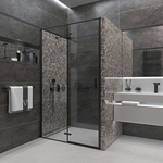 Душевая дверь Veconi Vianno VN-73B 80x195 прозрачная, черная (VN73B-80-01-C4)