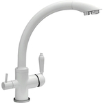 Смеситель для кухни Seaman Barcelone с подключением фильтра, белый (SSL-5382-SG)