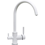 Смеситель для кухни Seaman Barcelone с подключением фильтра, белый (SSL-5385-SG)