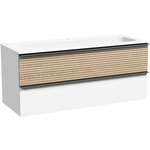 Тумба с раковиной Sancos Delta 120х45 дуб светлый/белый (DL120W, CN7016)