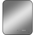 Зеркало Reflection Black View 60х70 подсветка, датчик движения, часы, черная окантовка (RF4002BV)