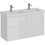 Тумба под раковину Lemark Combi 125х45 под двойную раковину, белый глянец (LM03C125T)