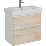 Тумба под раковину Lemark Combi 80х45 дуб кантри/белый глянец (LM03C80T-dub)