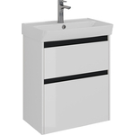 Тумба под раковину Lemark Combi 60х35 черный/белый глянец (LM03C60T-black)