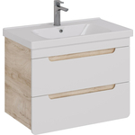 Тумба под раковину Lemark Olivia 85х45 белый глянец/дуб кантри (LM08OL80T)