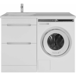 Тумба с раковиной Sanstar Толедо 60 (120) левая, под стиральную машину, белая, Andrea Космос