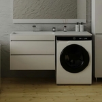 Тумба с раковиной Style line Даллас Люкс 78 (140L) подвесная, под стиральную машину, белая эмаль (СС-00002386 + 4627179377670)